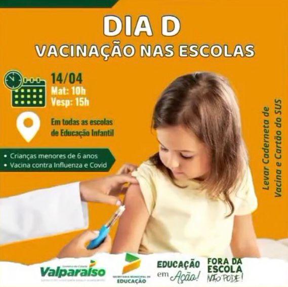 SECRETARIA DE EDUCAÇÃO PROMOVE “DIA D” DE VACINAÇÃO NAS ESCOLAS - VALPARAÍSO DE GOIÁS