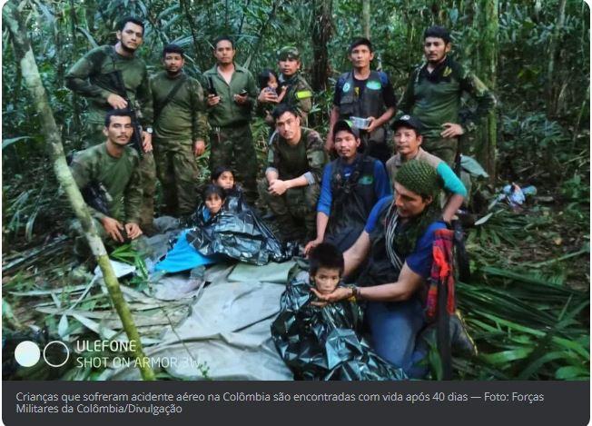 Crianças são achadas vivas na selva 40 dias após queda de avião na Colômbia