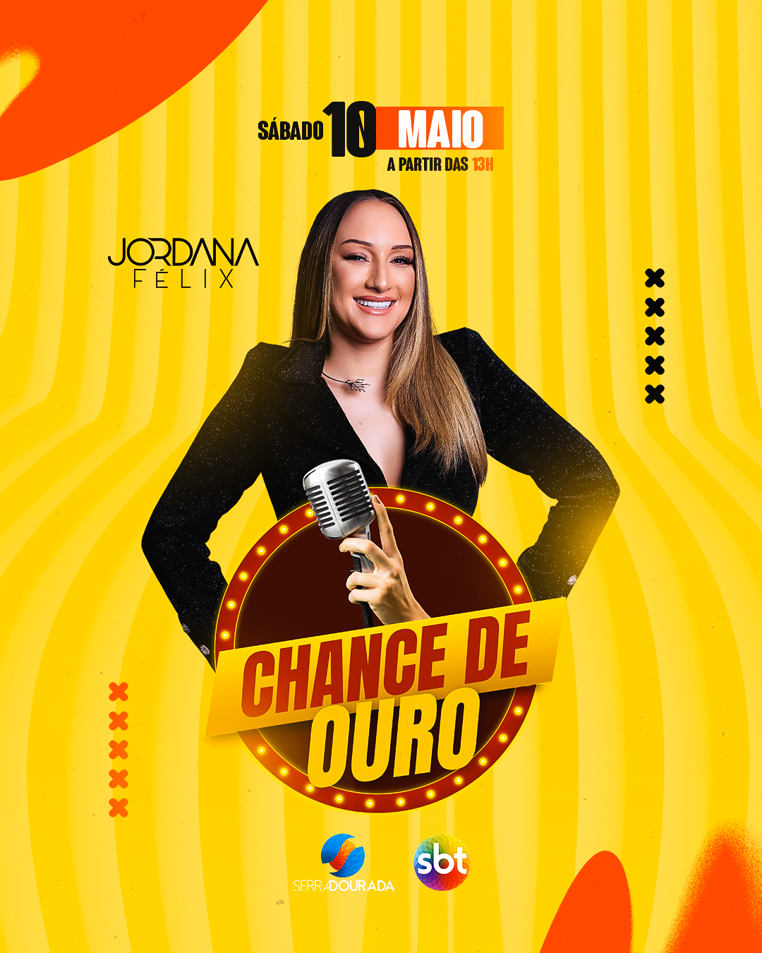 Jordana Félix marca presença no programa “Chance de Ouro” do SBT neste dia 10 de maio