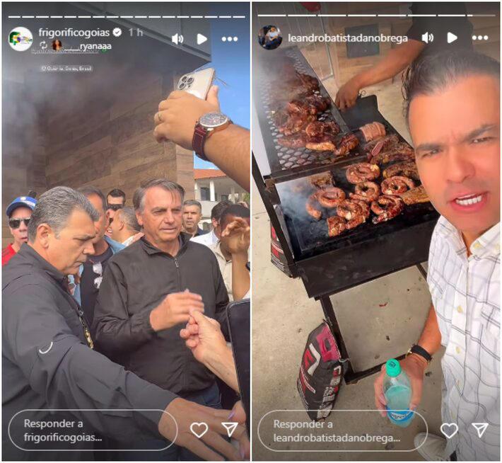 Antes de passar mal, Bolsonaro e apoiadores ganharam churrasco em frigorífico de Goiânia
