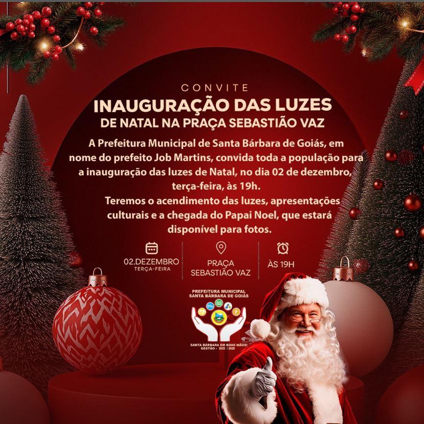 Santa Bárbara de Goiás abre o Natal 2025 no dia 2 de dezembro com grande celebração ao nascimento de Cristo