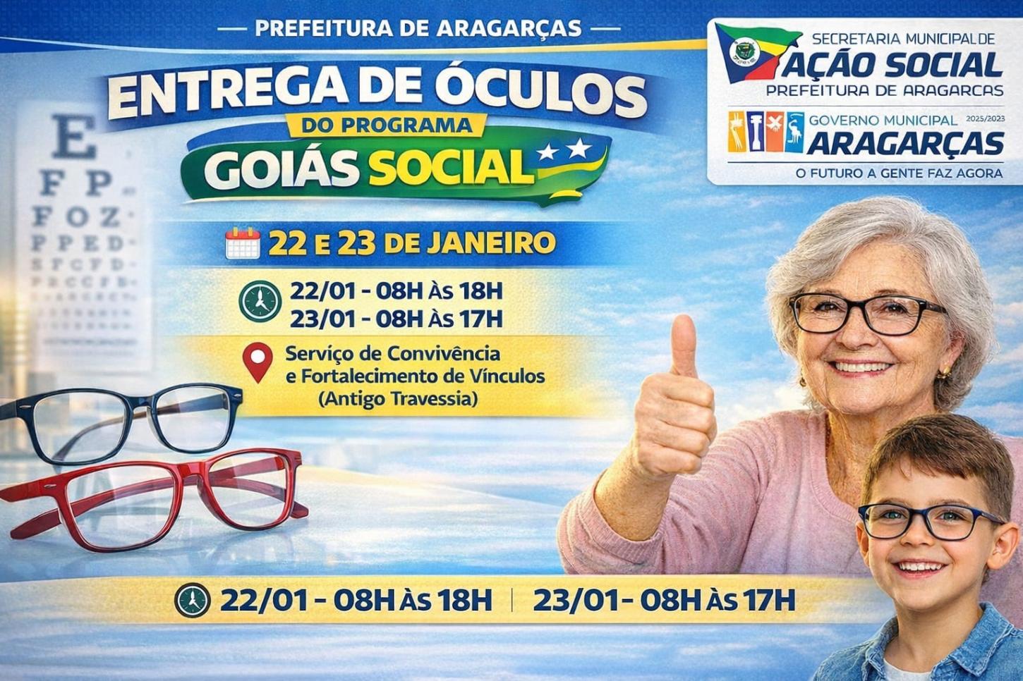 Prefeitura de Aragarças realiza entrega de óculos do Programa Goiás Social