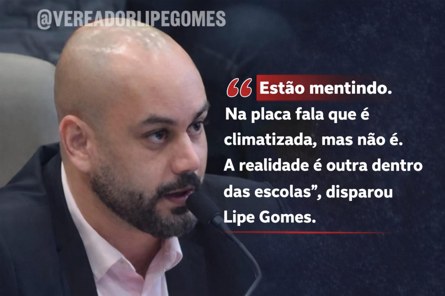 Calor nas salas e cobrança na tribuna: Lipe Gomes denuncia falta de climatização e descaso com alunos em Aparecida