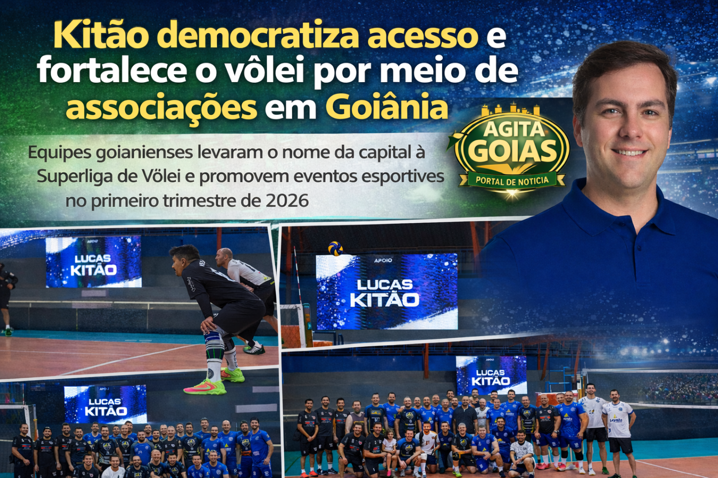 Kitão democratiza acesso e fortalece o vôlei por meio de associações em Goiânia