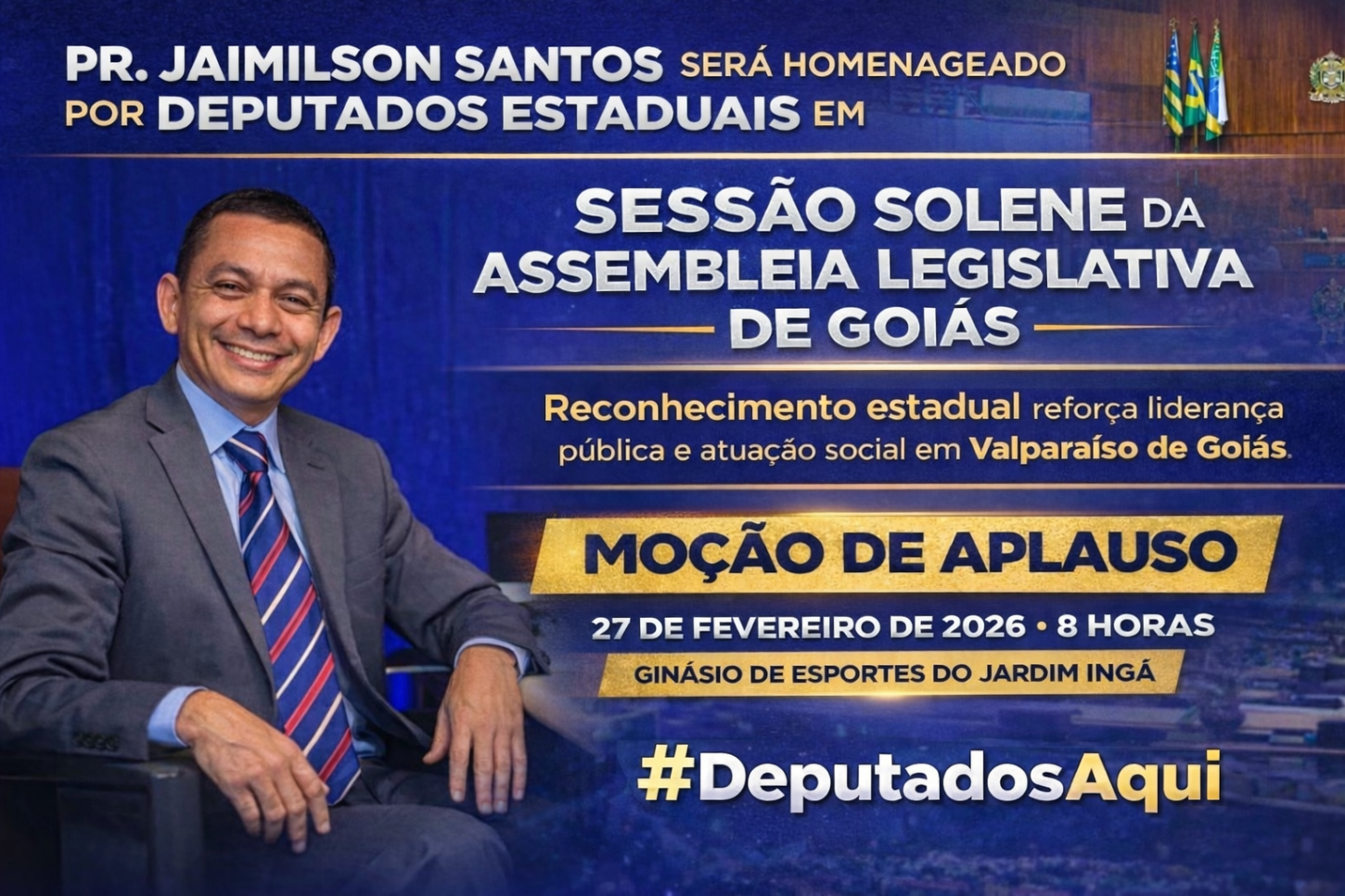 Pr. Jaimilson Santos consolida sua liderança pública e será homenageado com Moção de Aplauso