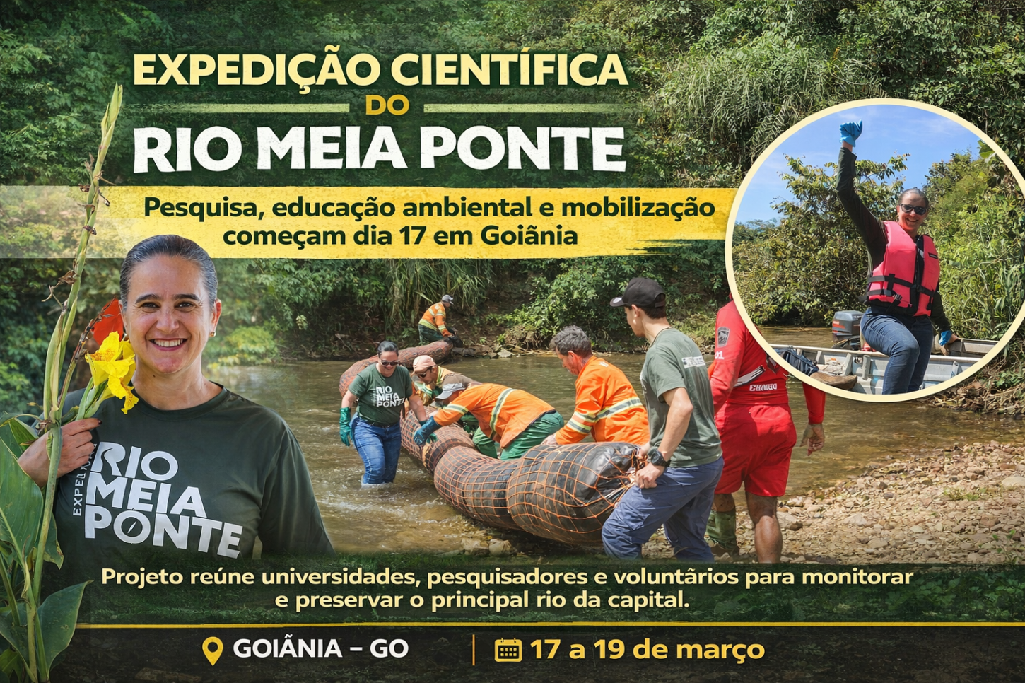 Expedição Científica do Rio Meia Ponte começa dia 17 com pesquisa, educação ambiental e mobilização social