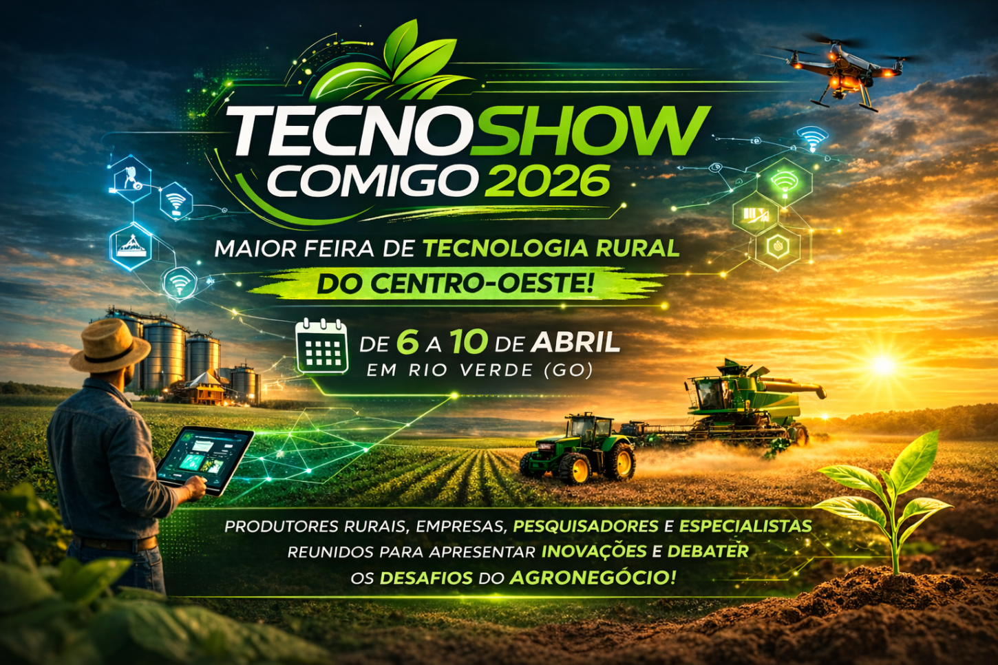 Maior feira de tecnologia rural do Centro-Oeste, Tecnoshow COMIGO 2026 será realizada em abril