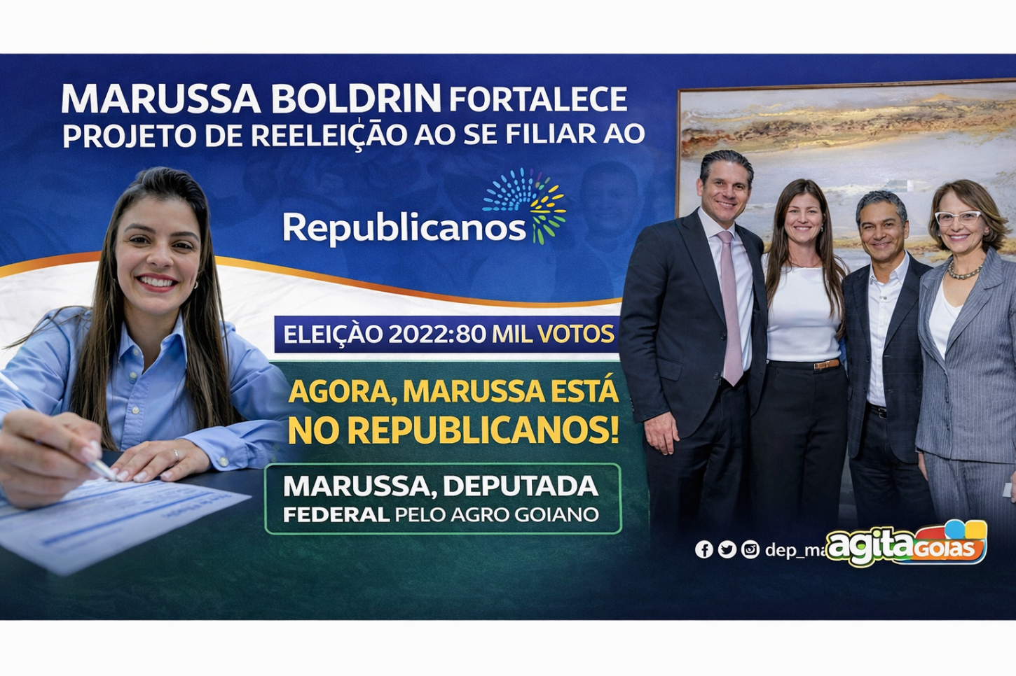 Marussa Boldrin fortalece projeto de reeleição ao se filiar ao Republicanos
