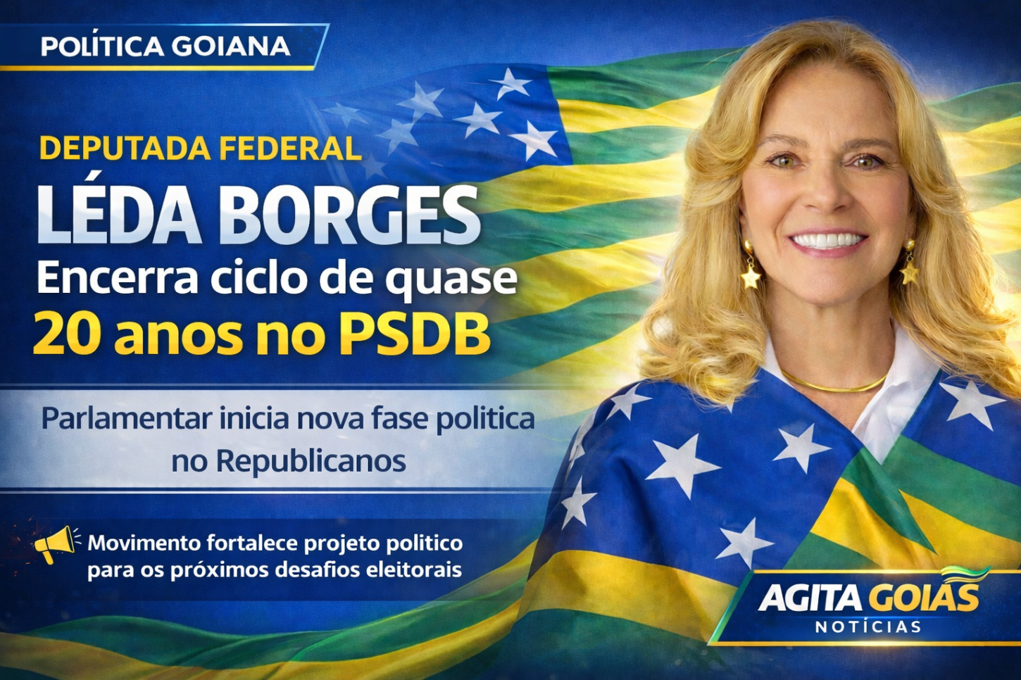 Mudança na política de Goiás: Lêda Borges deixa o PSDB após quase 20 anos e inicia novo ciclo no Republicanos.