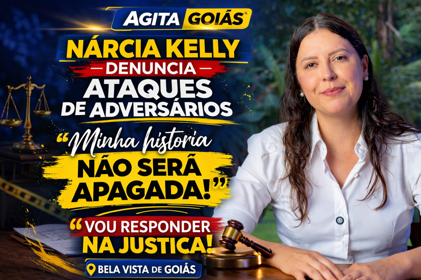 Nárcia Kelly reage a ataques políticos e afirma ter consciência tranquila