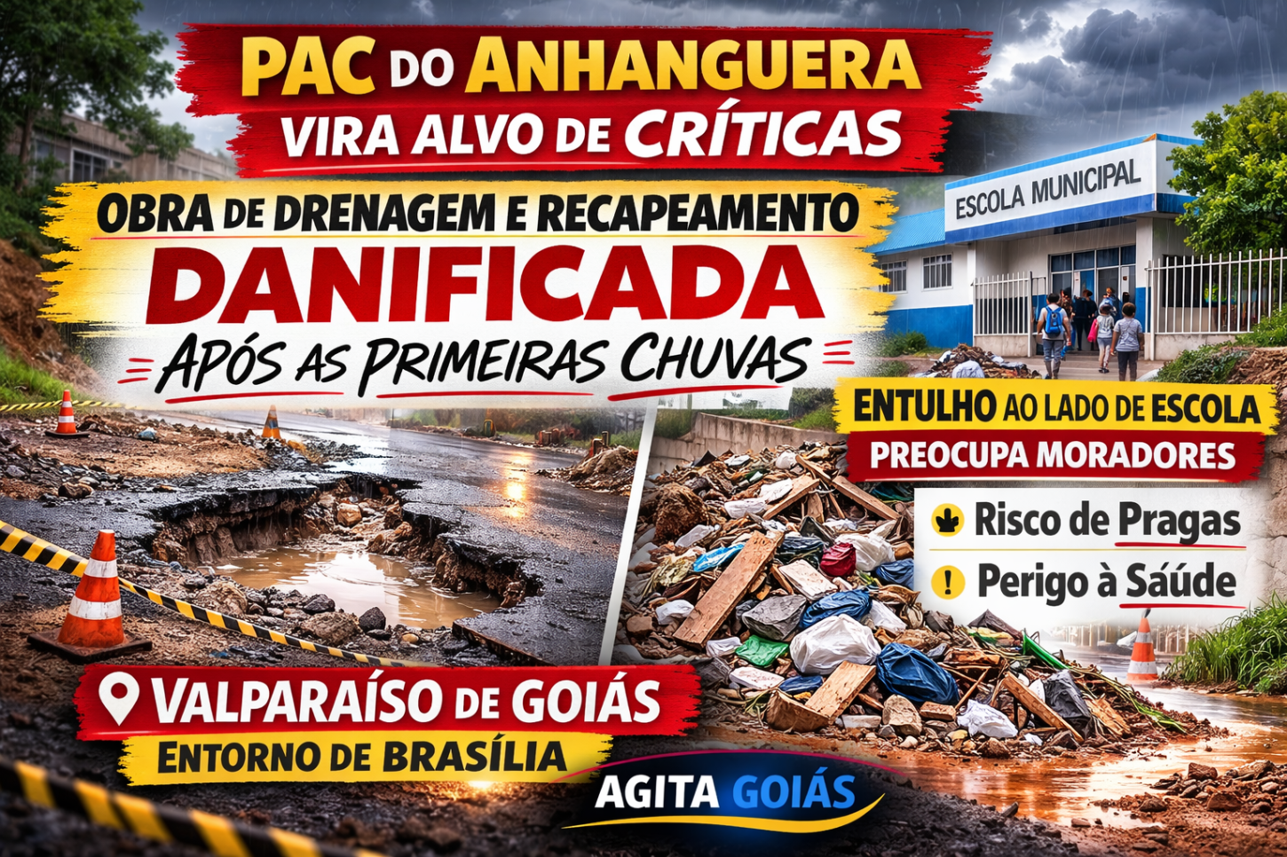 PAC do Anhanguera: obra esperada vira alvo de críticas e levanta suspeitas de serviço mal executado