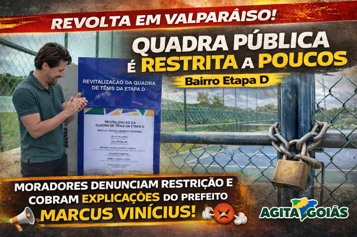 Prefeito de Valparaíso gera polêmica ao restringir uso de quadra pública reformada