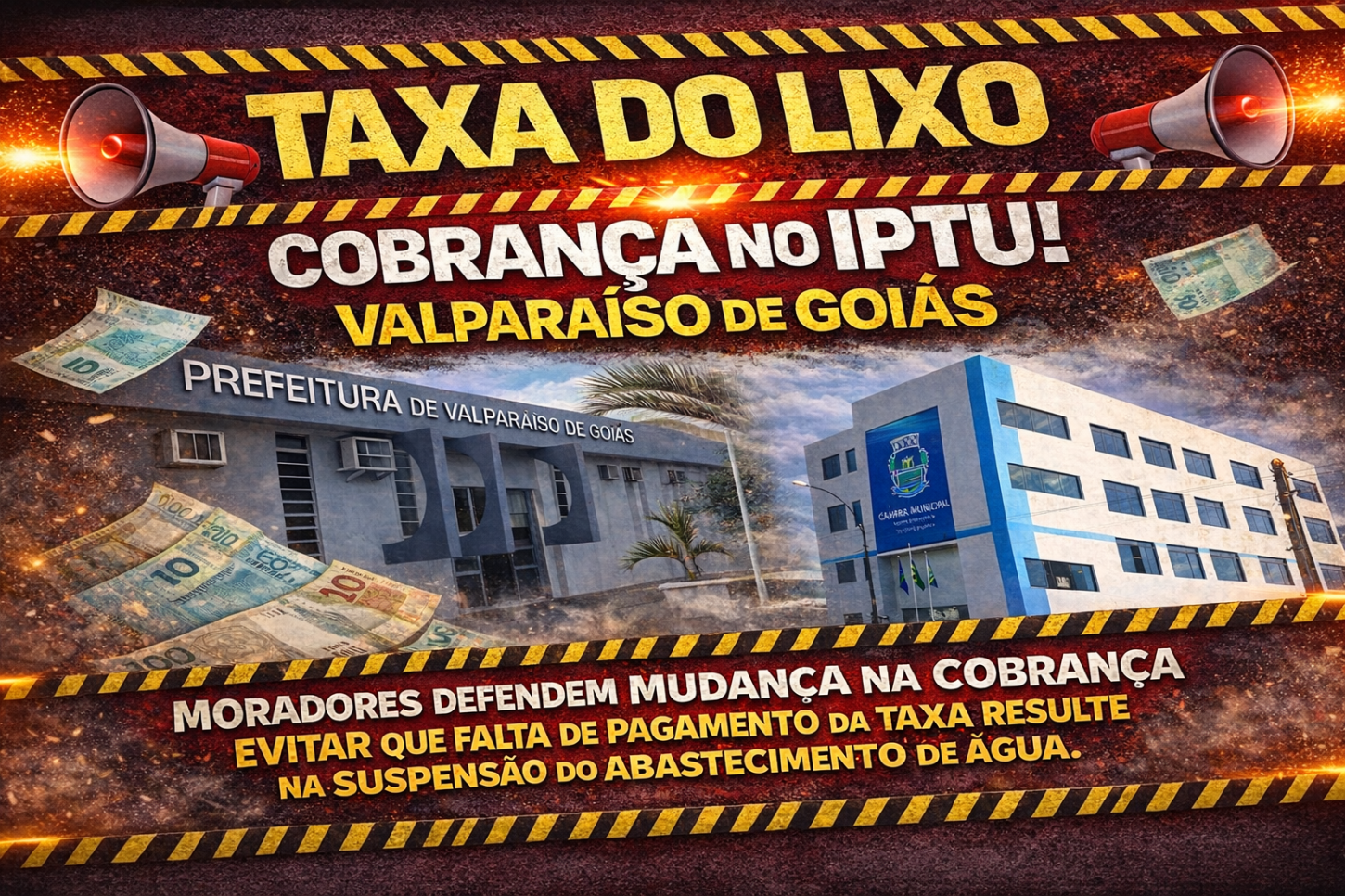 Taxa do lixo em Valparaíso: cobrança no IPTU pode evitar corte de água para famílias carentes