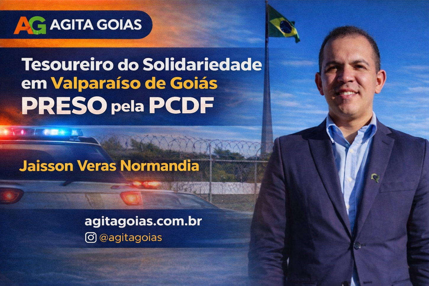 Tesoureiro do Solidariedade em Valparaíso de Goiás é preso em operação da PCDF