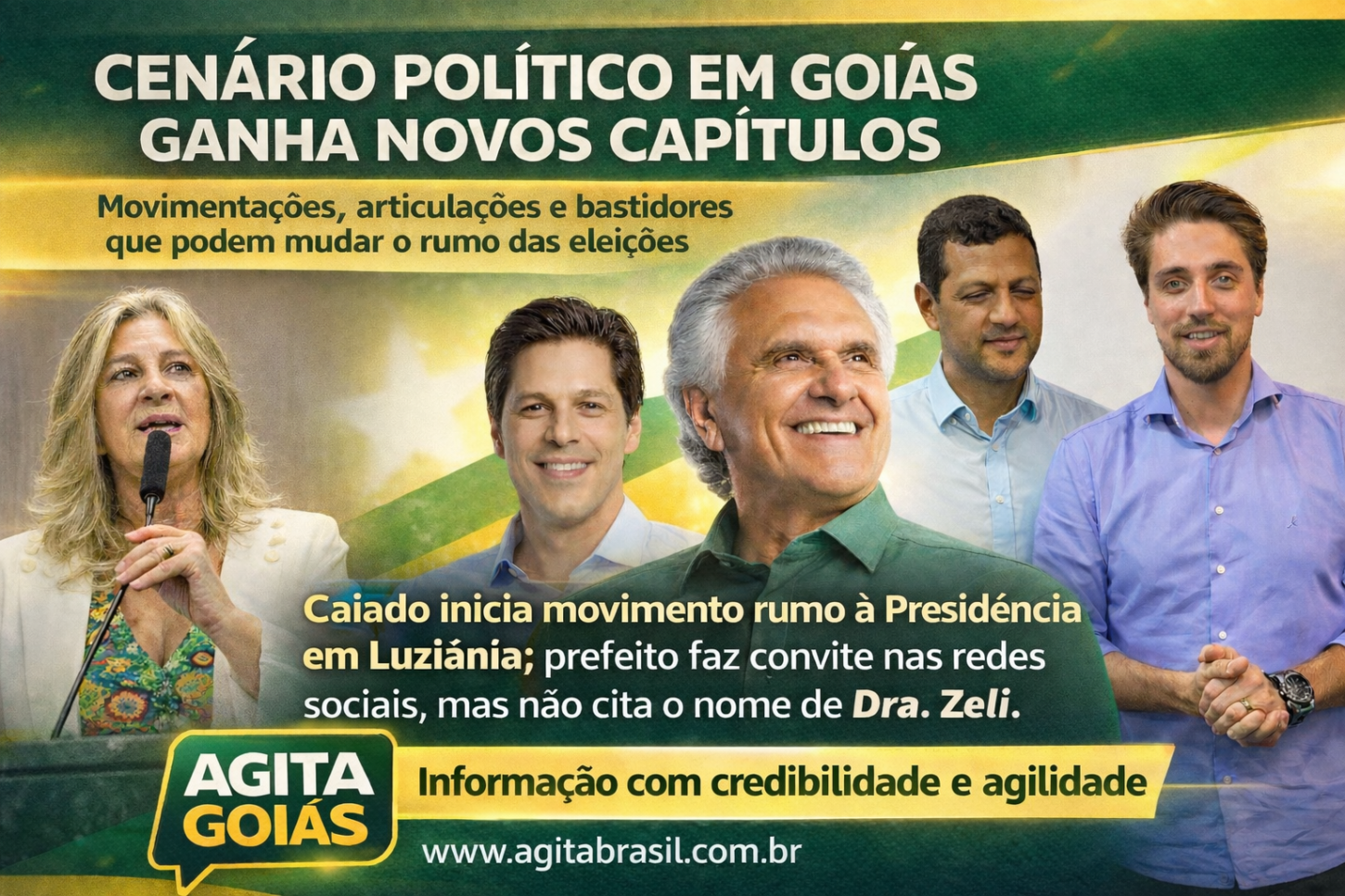Caiado inicia movimento rumo à Presidência em Luziânia; prefeito faz convite nas redes sociais, mas não cita o nome de Dra. Zeli