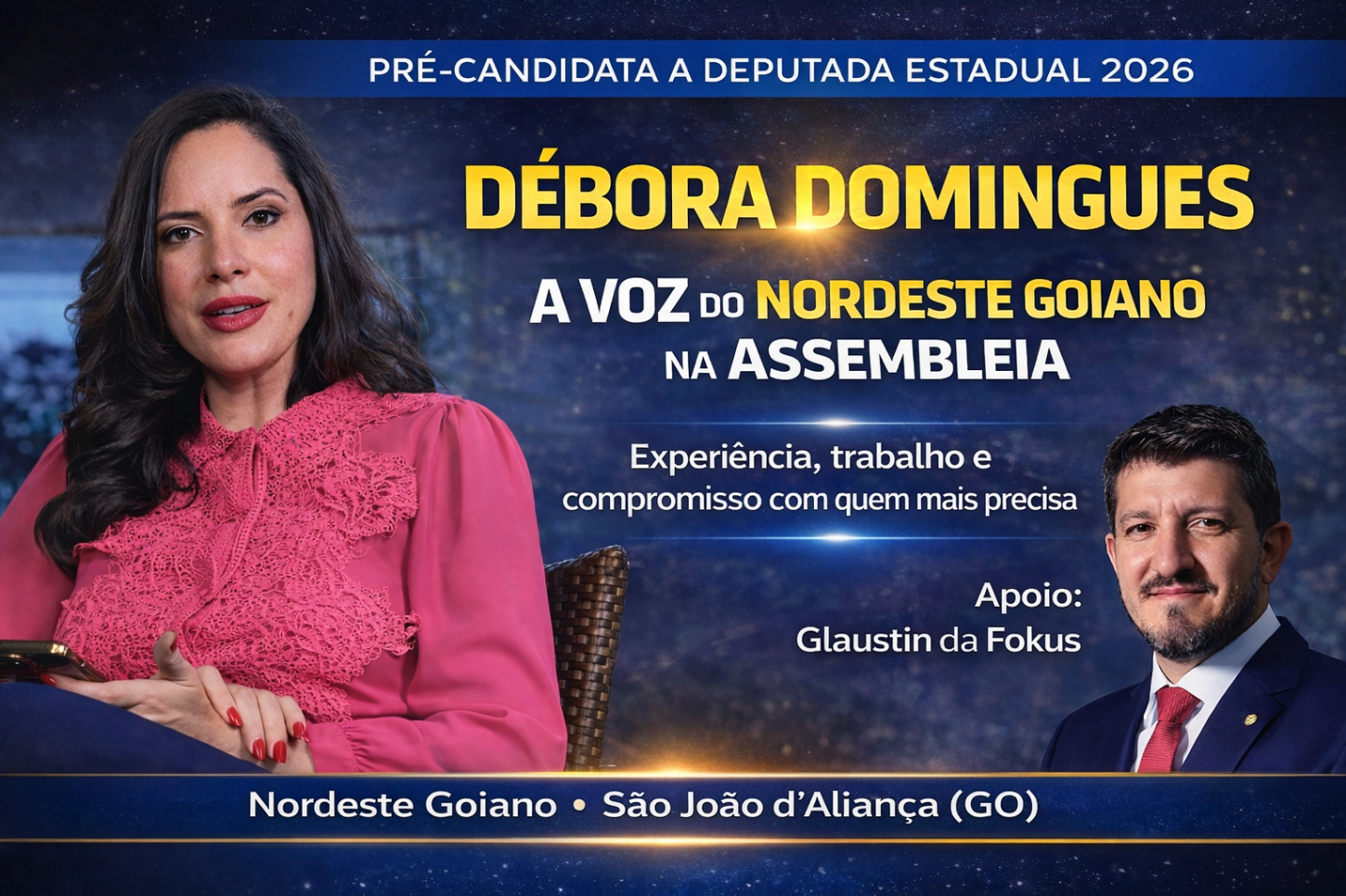 Débora Domingues avança no cenário político e se coloca como pré-candidata a deputada estadual