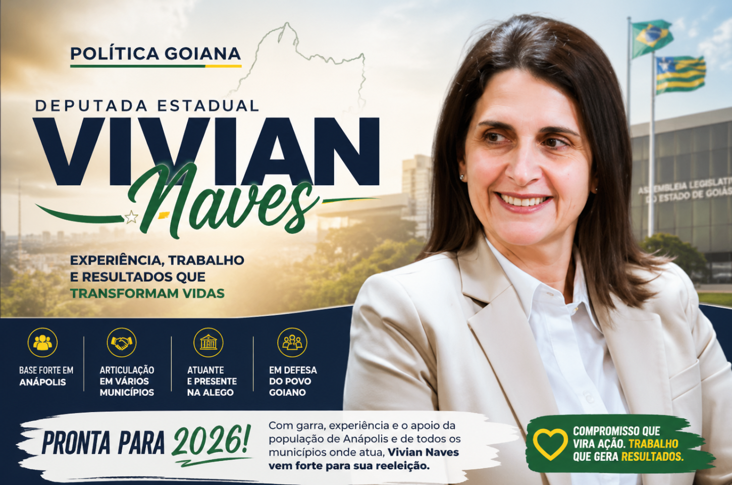 Deputada Vivian Naves reafirma pré-candidatura e se fortalece para reeleição em 2026
