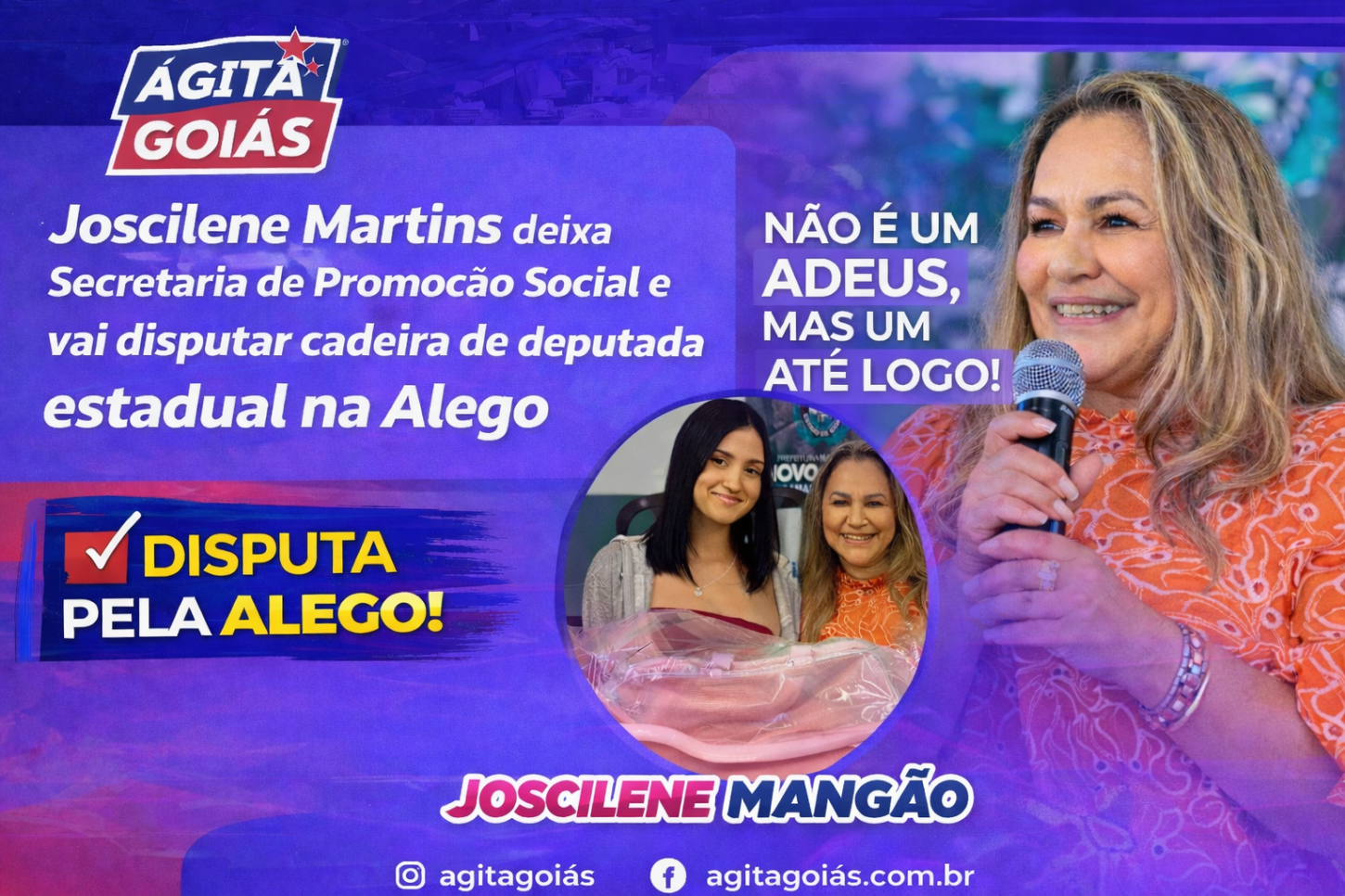 Joscilene Martins deixa Secretaria de Promoção Social e se prepara para novo desafio na busca por uma cadeira na Alego como deputada estadual