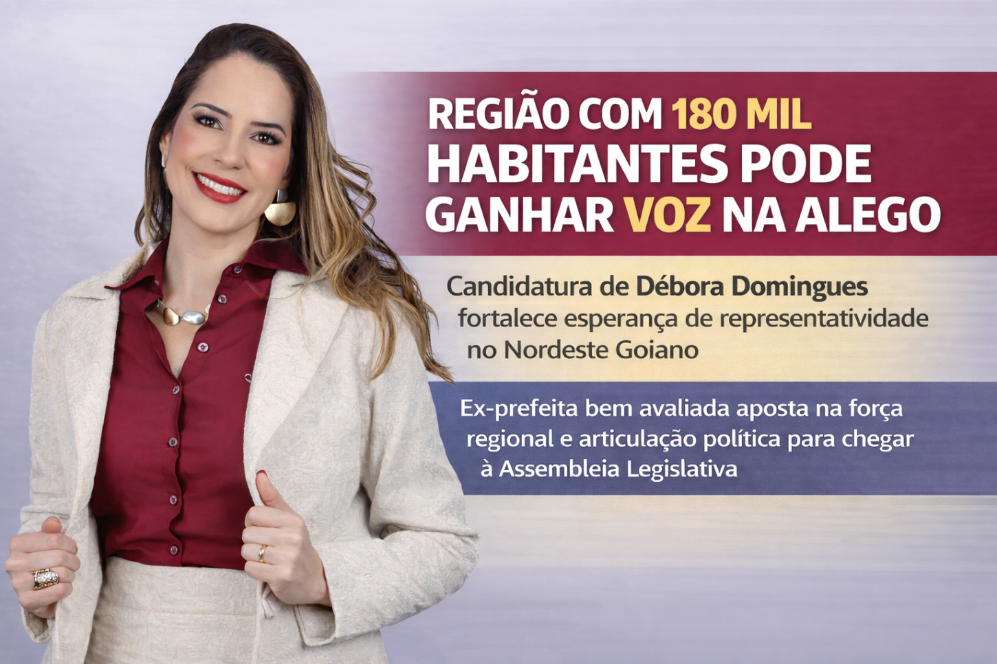 Região com quase 180 mil habitantes pode ganhar voz na Alego com a candidatura de Débora Domingues