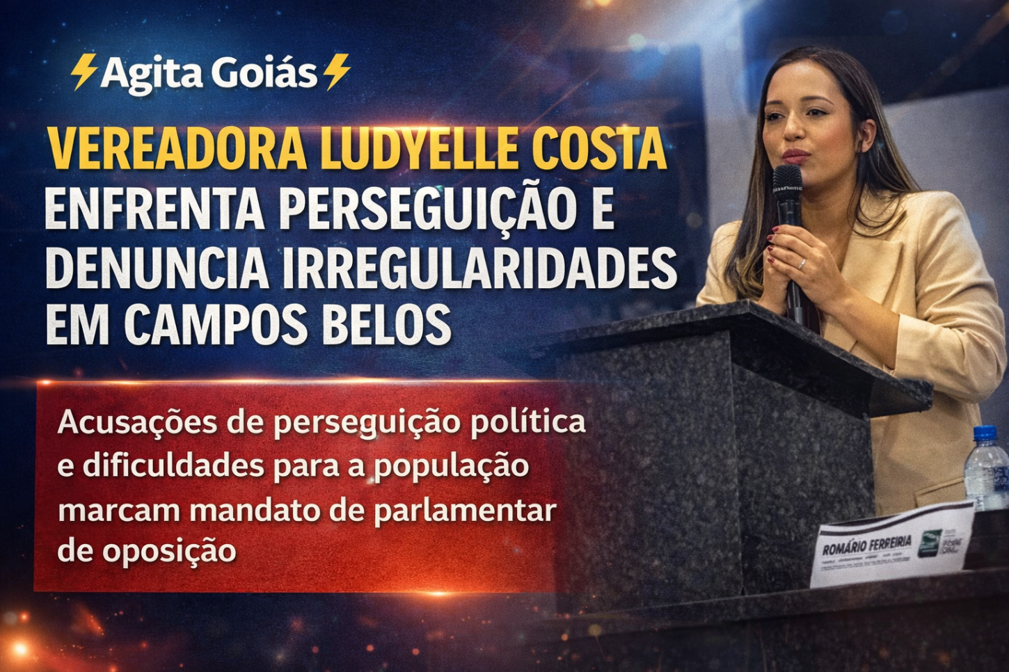 Vereadora Ludyelle Costa enfrenta pressão política e denuncia perseguição em Campos Belos