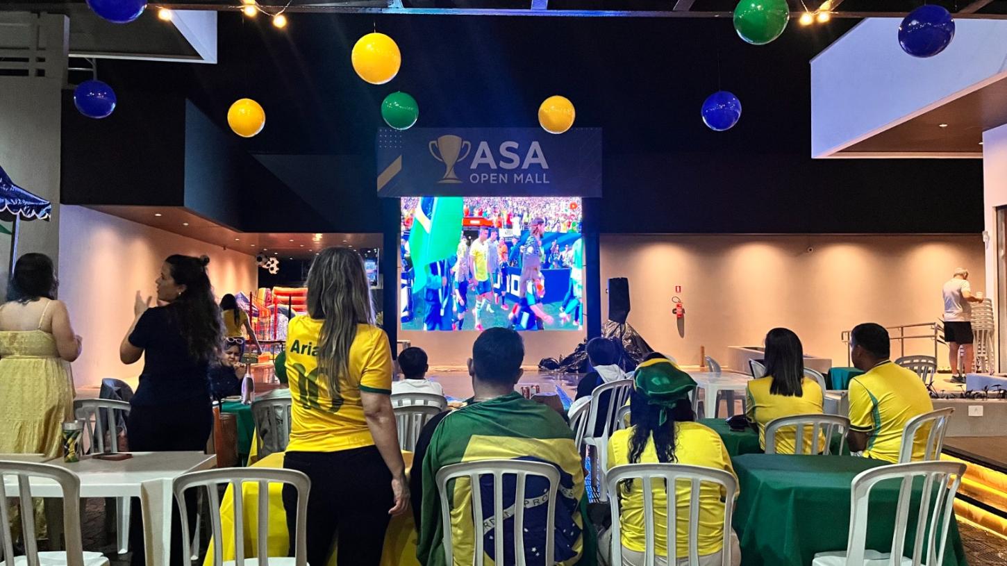 ASA Open Mall reúne torcedores para transmissão de Brasil x Escócia nesta quarta-feira (24)