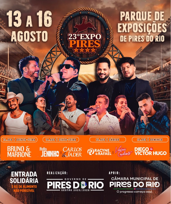 23ª Expo Pires tem programação oficial confirmada e promete movimentar Pires do Rio em agosto