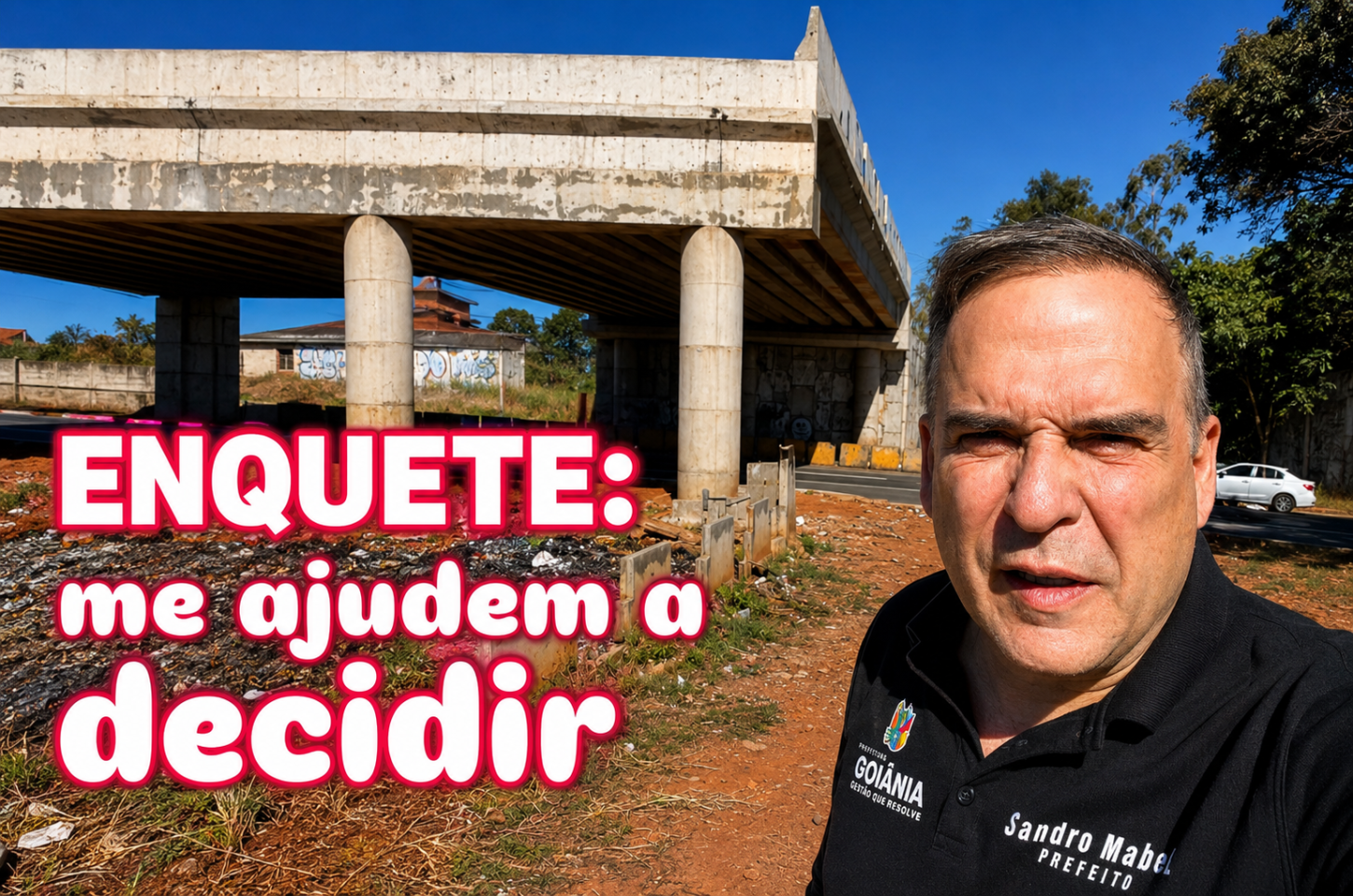 Prefeito Sandro Mabel lança enquete para ouvir população sobre intervenções no viaduto da Avenida Castelo Branco