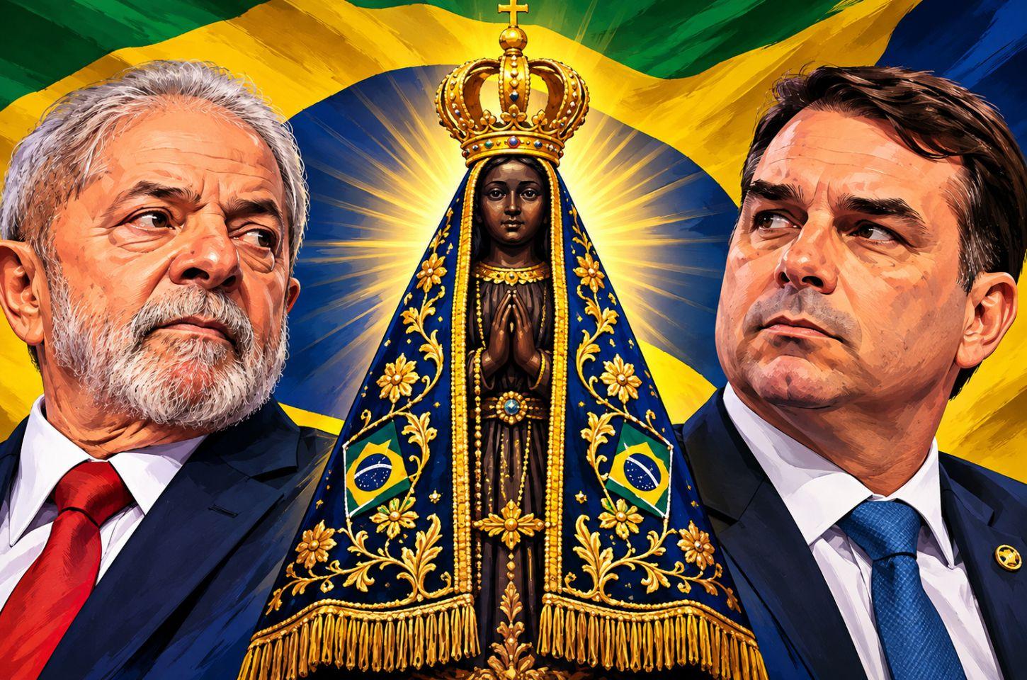 Nossa Senhora Aparecida entra no centro da disputa eleitoral entre Lula e Flávio Bolsonaro