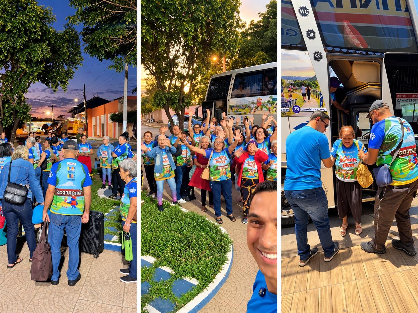Aragarças leva 54 idosos do projeto Viver Bem a Caldas Novas em viagem especial