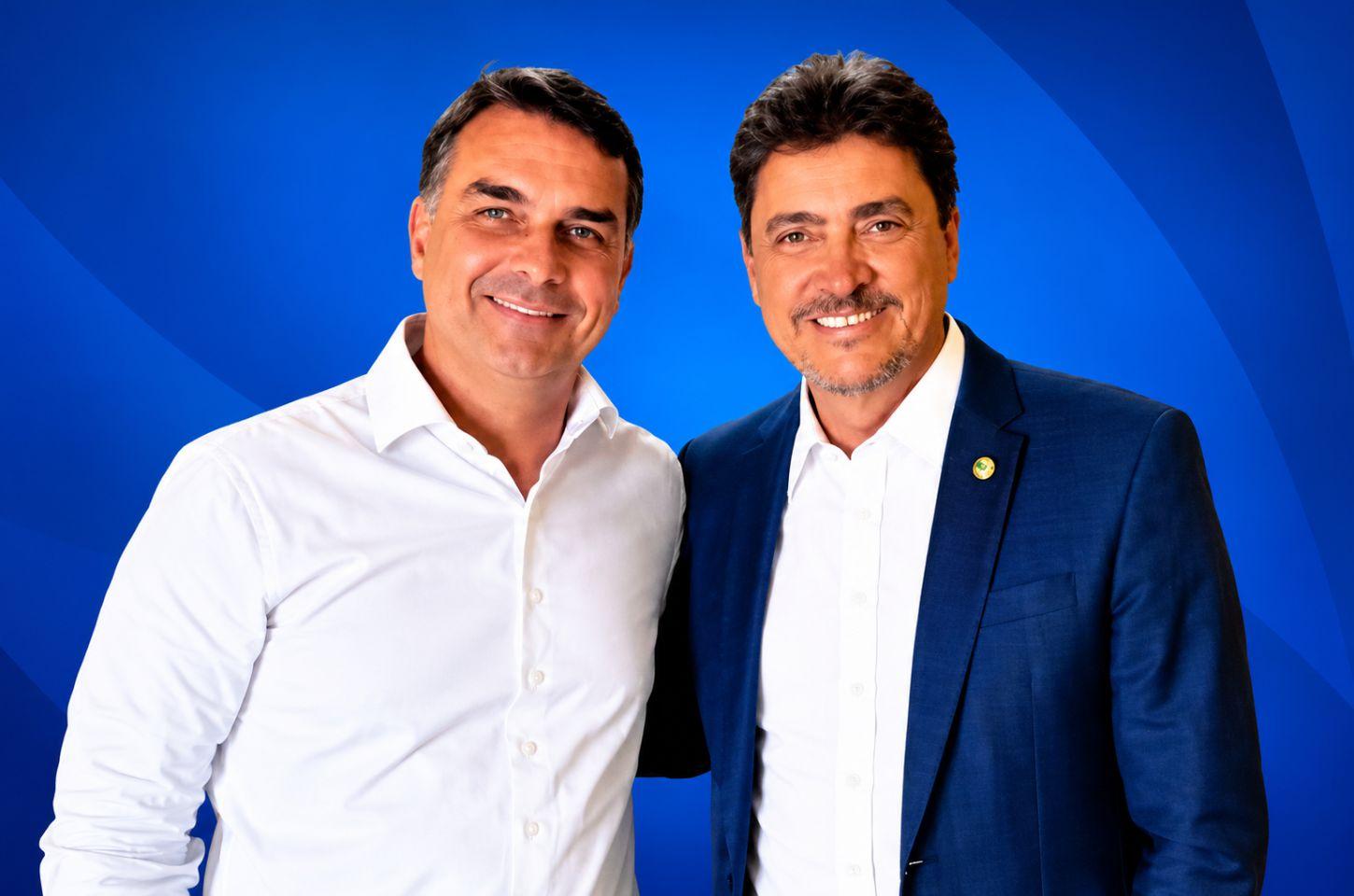 Convidado por Flávio Bolsonaro, Wilder Morais participa de anúncio de apoio de Caiado e Daniel Vilela