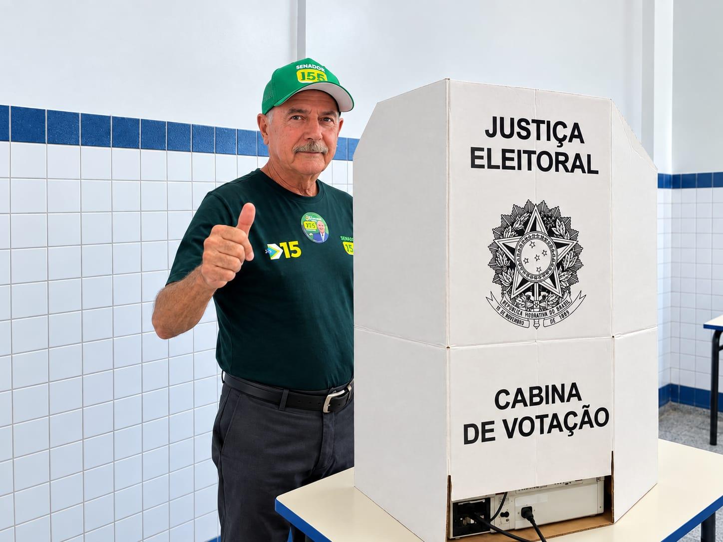 Dr. Zacharias Calil (MDB) vota no Jardim América confiante na vitória para Senador e na onda do voto útil