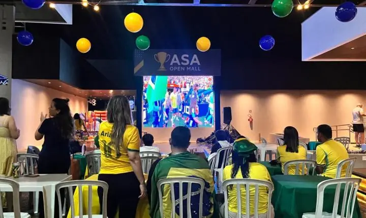 ASA Open Mall reúne torcedores para transmissão de Brasil x Escócia nesta quarta-feira (24)