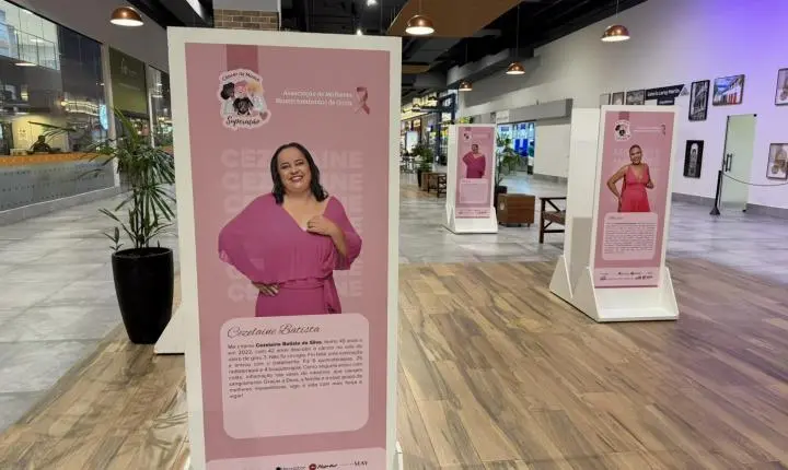Exposição no Shopping Estação Goiânia reúne histórias de mulheres que reconstruíram a vida após o câncer de mama