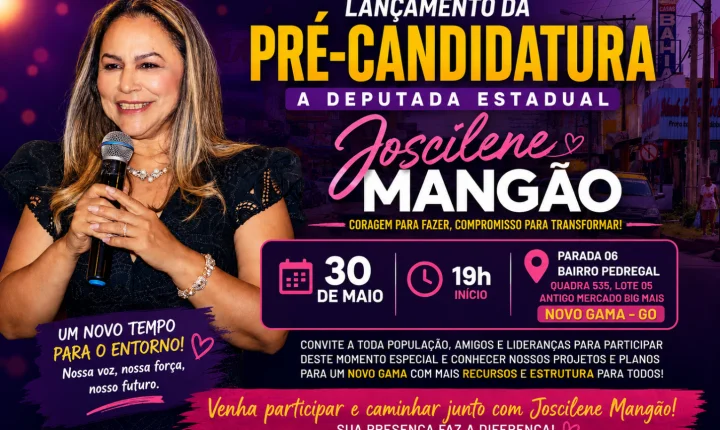 Joscilene Mangão lança pré-candidatura a deputada estadual em Novo Gama