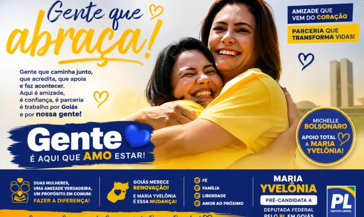 Maria Yvelônia fortalece pré-candidatura a deputada federal com apoio de Michelle Bolsonaro em Goiás