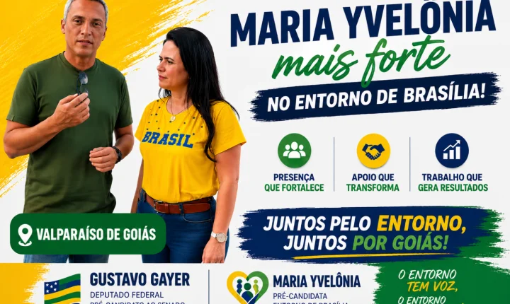 Maria Yvelônia recebe apoio de Gustavo Gayer e fortalece pré-candidatura no Entorno de Brasília