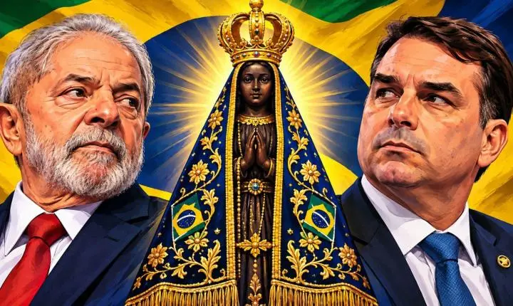 Nossa Senhora Aparecida entra no centro da disputa eleitoral entre Lula e Flávio Bolsonaro