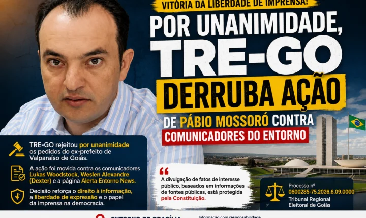 Por unanimidade, TRE-GO derruba ação de Pábio Mossoró contra comunicadores do Entorno